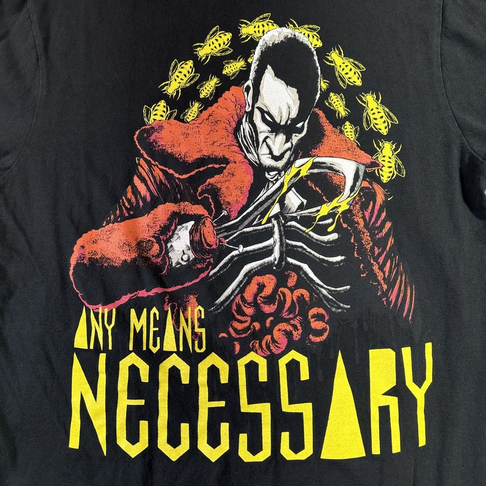 Any Means Necessary Shirt Mens Medium Black Candyman Double Large Print Horror